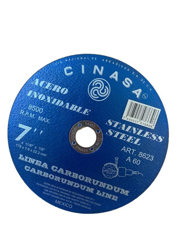 disco de corte cinasa de 7 acero inox