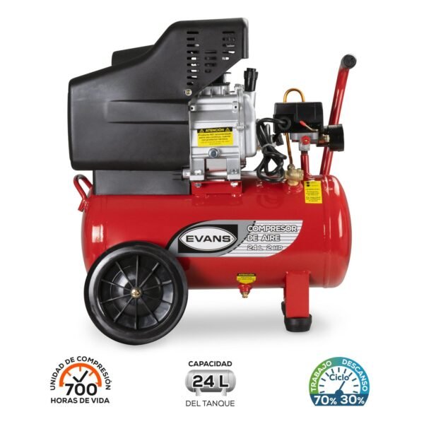 compresor coaxial evans 2hp 24l