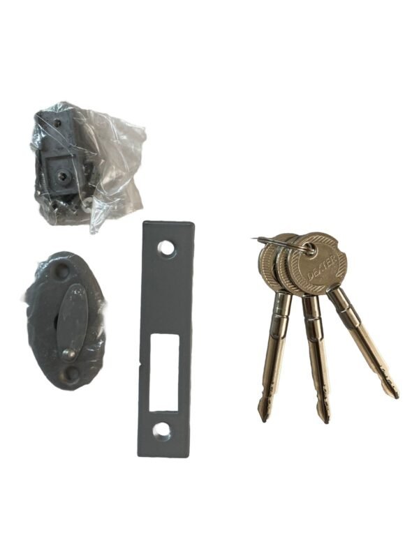 cerradura de gancho puerta aluminio corrediza llave tetra gris